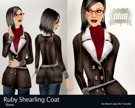Ruby Shearling Coat Ebony